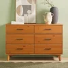 Modern Solid Pine Wood 6-Drawer Dresser with Metal Handles and Generous Storage Space, 52 Inch, Caramel Finish 4