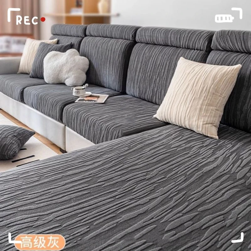 Popxstar  High-end Sense Sofa Cover Modern Simple Striped Chenille Thickened Non-slip and Scratch-resistant Home Textile Home Decoration