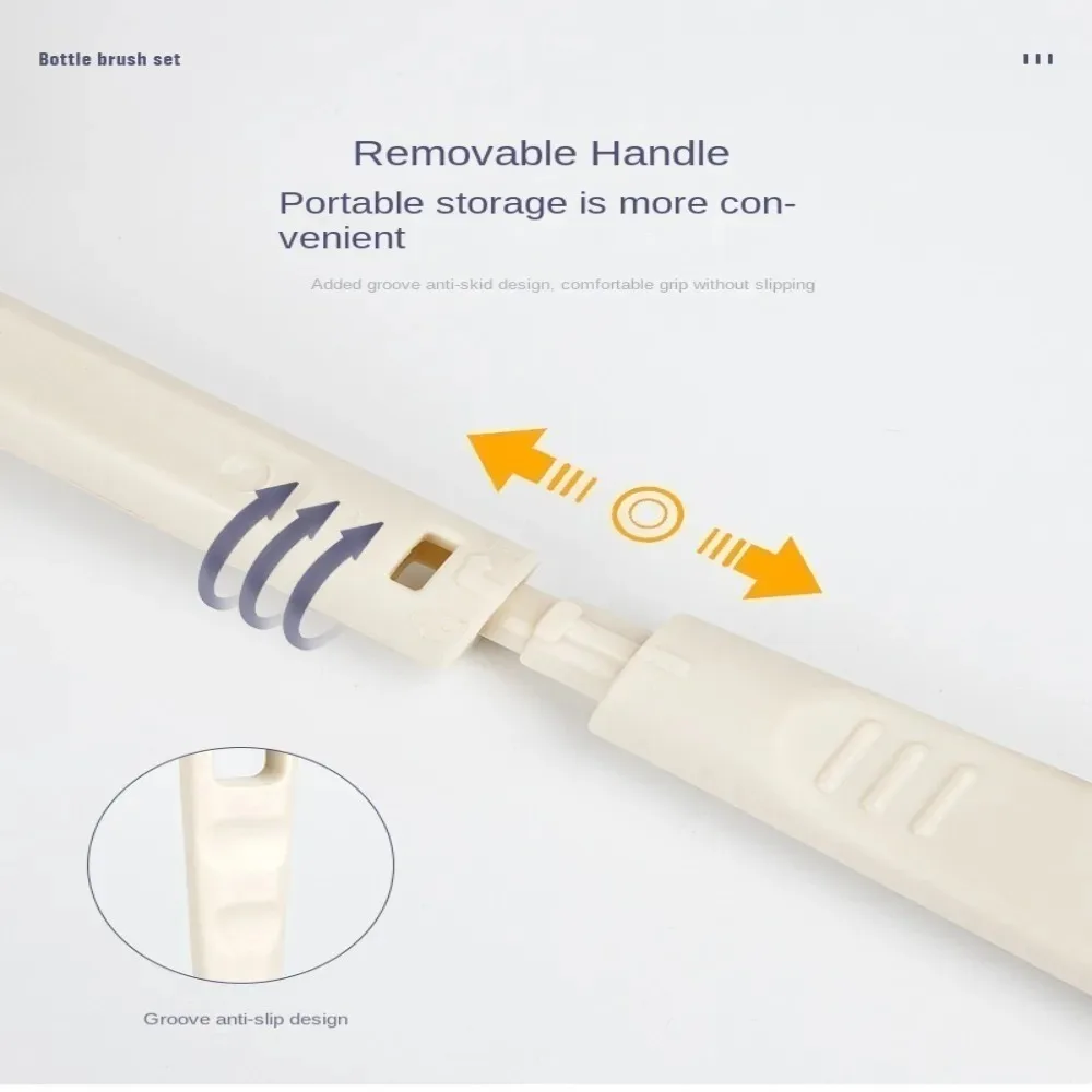 Long Handle Baby Bottle Brush Kit with Box Multipurpose Baby Bottle Cleaner Brush 360 Degree Rotation Washing Tool Set