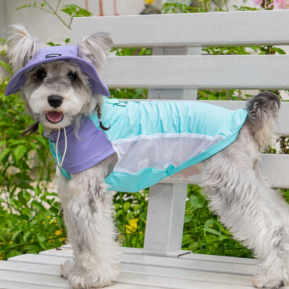 Breathable Cooling Mesh Vest Harness And Sun Hat For Small Dogs_voghion.com