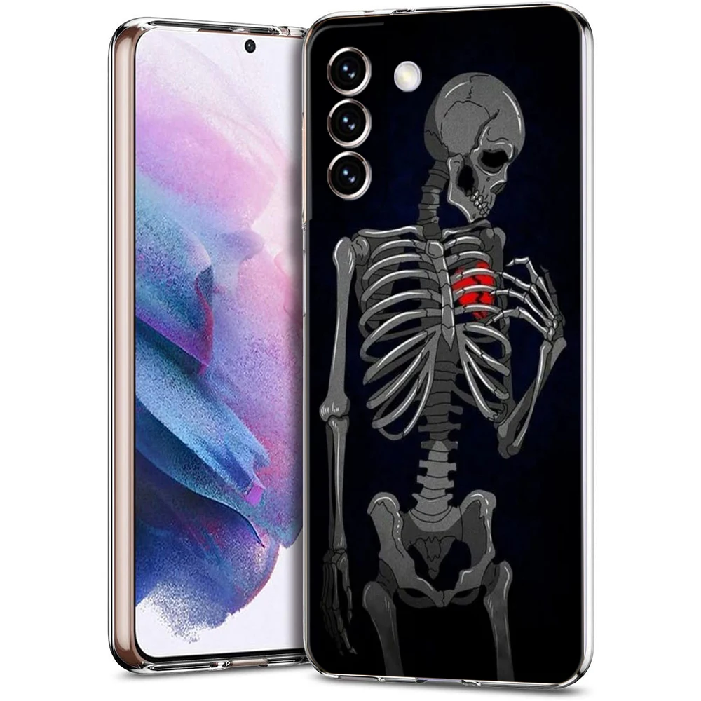 Red Love Skeleton Diagram Transparent Phone Case
