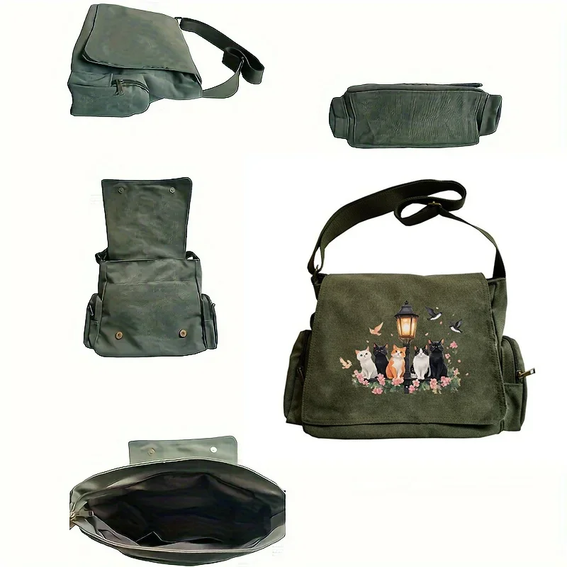 Large Capacity Women's Shoulder Bag Retro Tote Crossbody Bag Practical Storage Student's Book Bag Laptop Bag