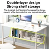 Wooden Computer Desk With 2 Layers Storage Rack High Gloss Living Room Kitchen Dining Office Versatile Modern Rectangle Table 4