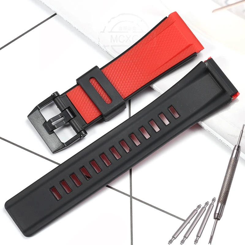 Men's Sports Waterproof 24mm Resin Watch Strap