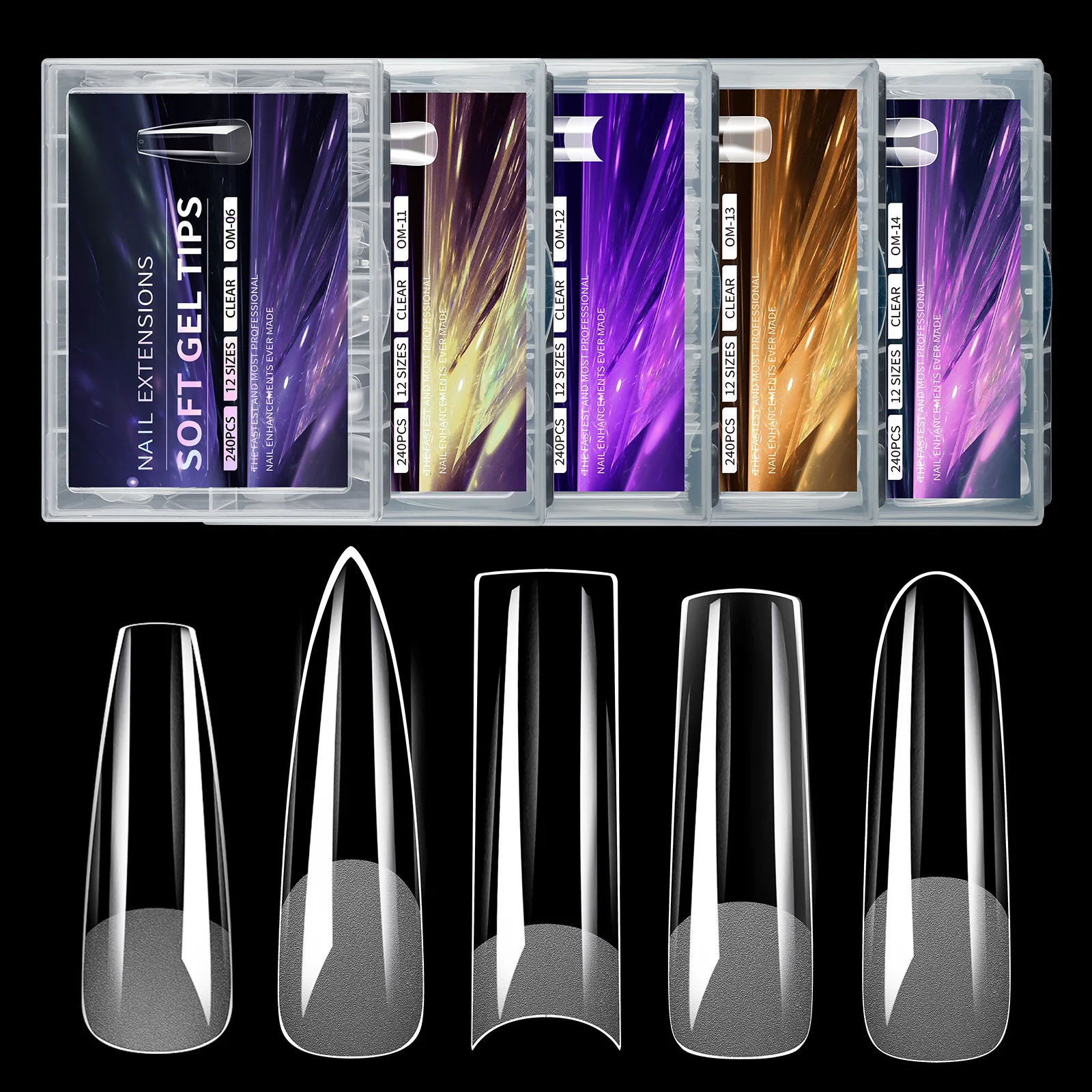 Extra Long Soft Gel Tips for Nail Extensions