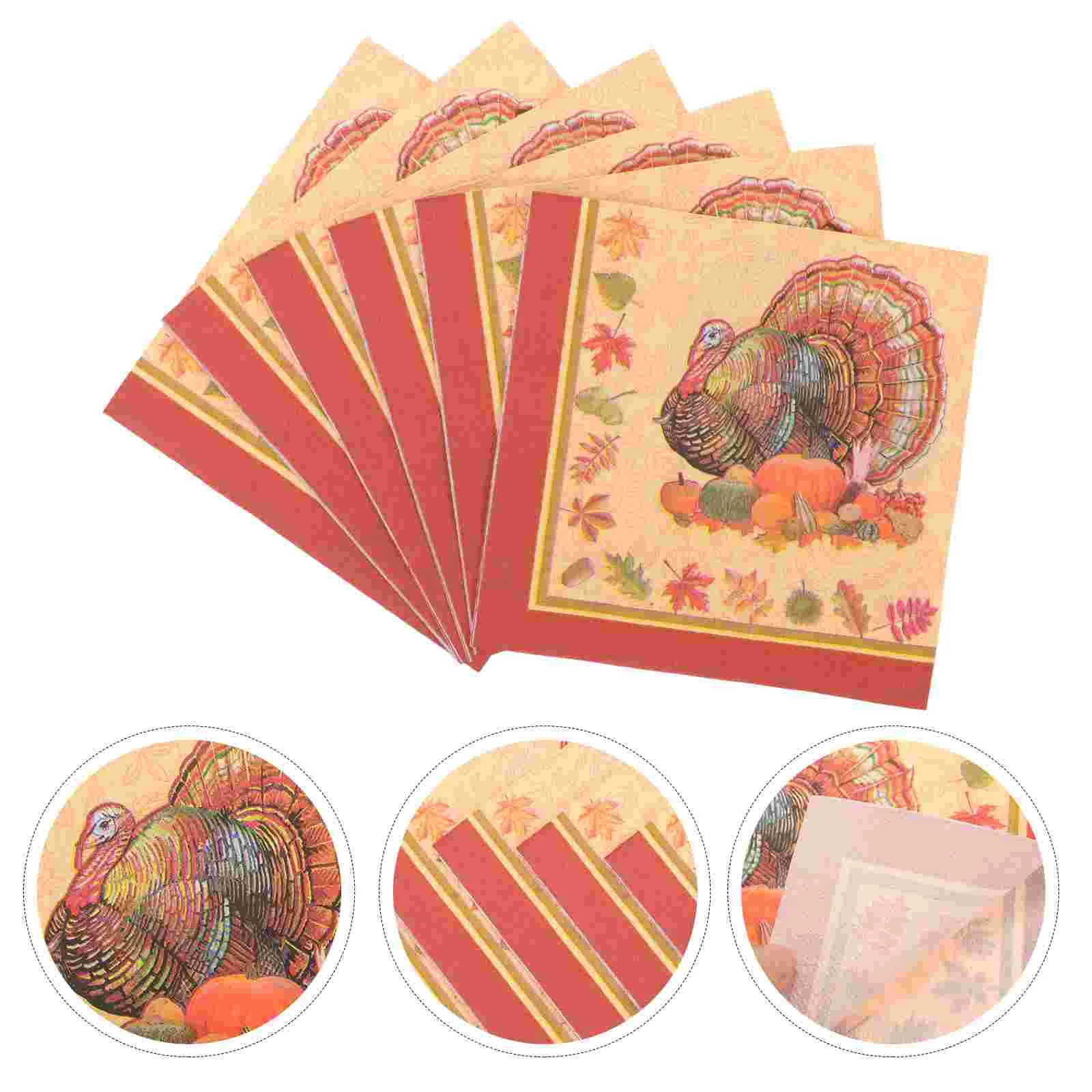 

40pcs Thanksgiving Paper Napkins, Turkey Cocktail Napkins Paper Thanksgiving Party Supplies for Kitchen Home ( Pattern 2 )