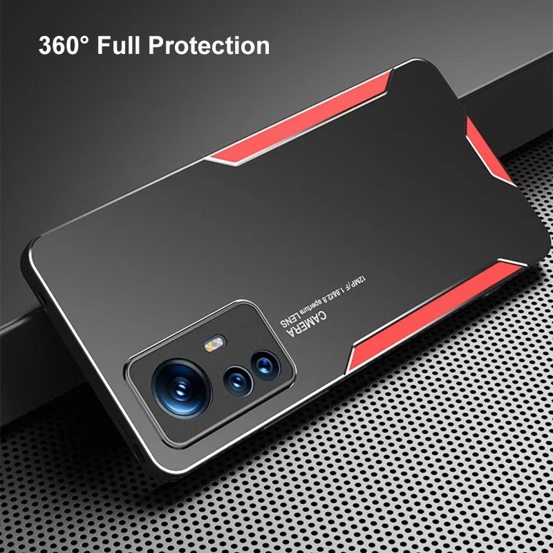 Aluminum Metal Case For Xiaomi Mi 12 Lite 12T Pro 12X Redmi Note 12 Pro Plus 5G 12S 4G Cover Silicone Full Protection Phone Case