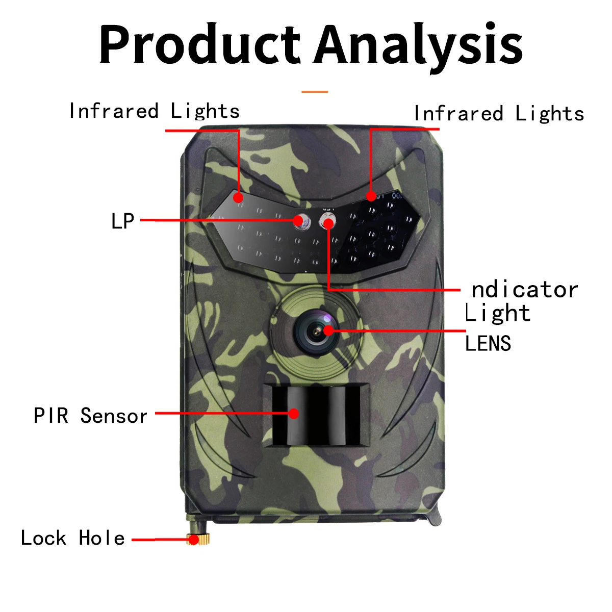 OutdoorPR100Hunting Trail Camera 12MP Wild Animal Detector Cameras HD Waterproof Monitoring Infrared Cam Night Vision Photo Trap