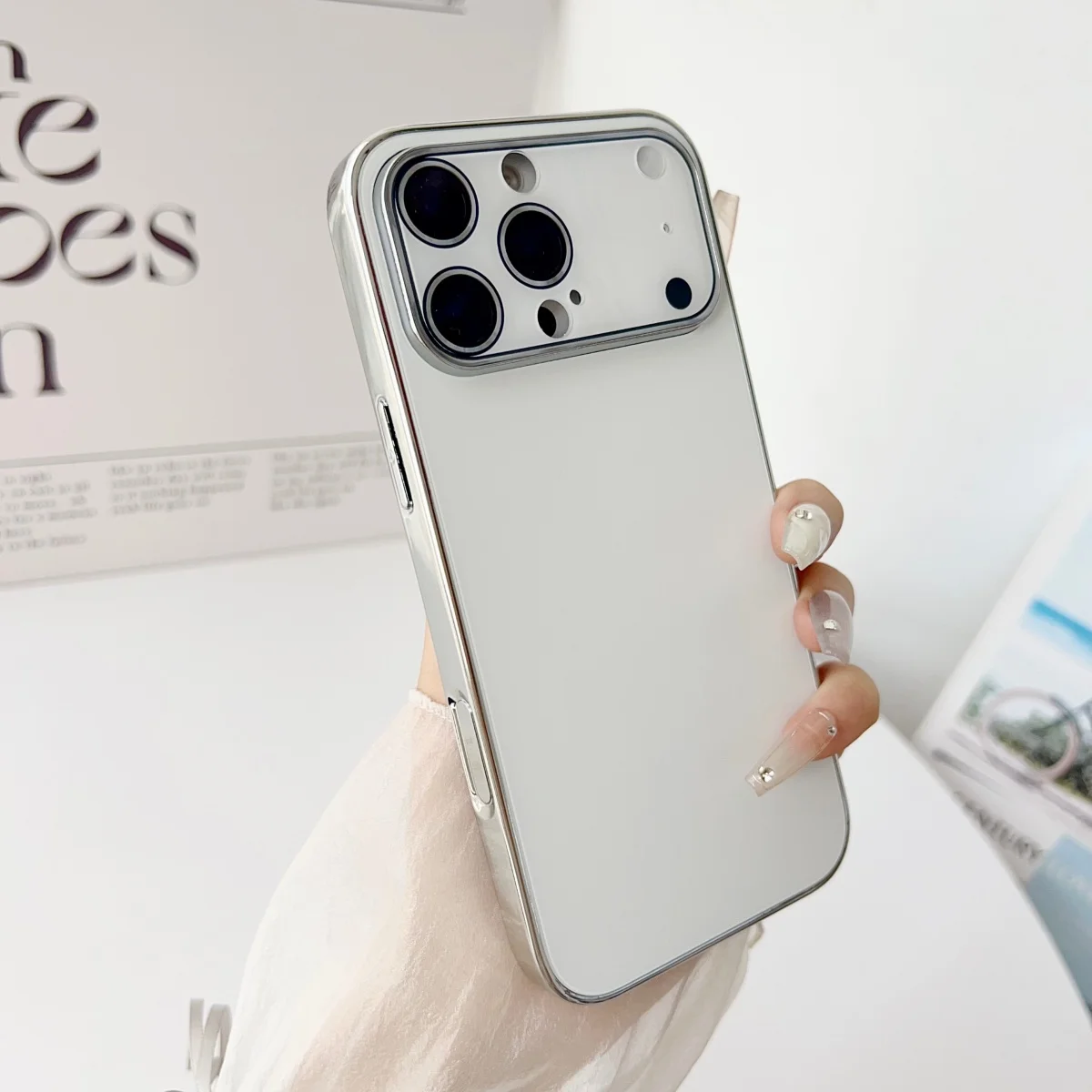 Premium Frosted Glass Camera Lens Protection Phone Case with Shockproof Design