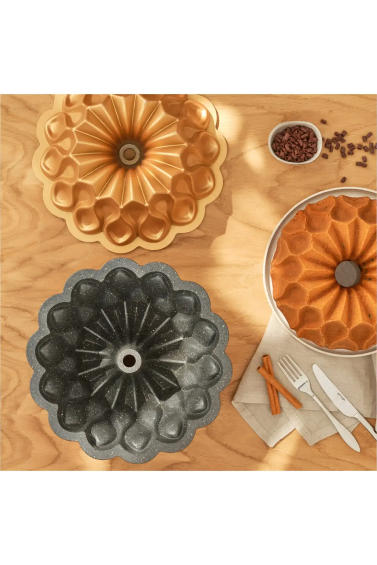 

25 cm Gold Casting Cake Mold Cake Mold for Baking Non-stick Cake Pan Baking Gift for New Home