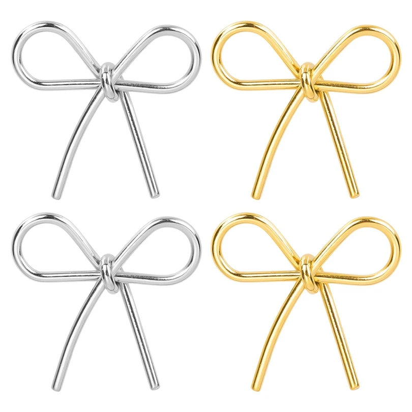 

5pcs Stainless Steel 3D Bow Pendant Charms for DIY Jewelry Making Women Necklace Accessories Findings Earrings Supplies