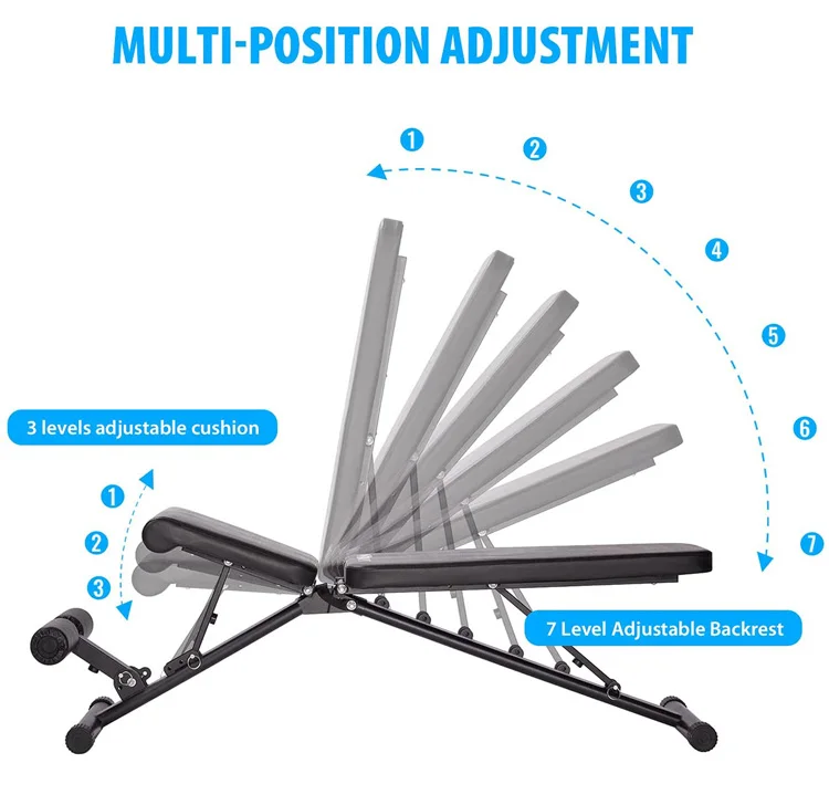 Home gym fitness equipment bench workout weight adjustable folding sit up bench