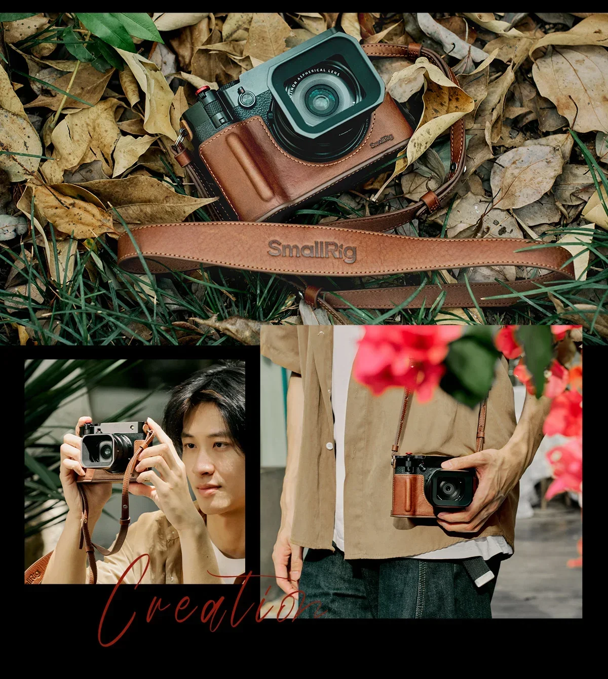 SmallRig L-Shape Mount Plate with Wooden Handle for FUJIFILM GFX100RF, with Shut