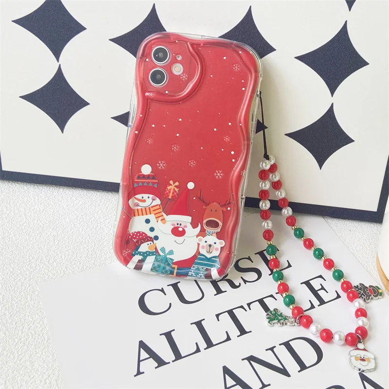 Festive Christmas Charm Lanyard Phone Case