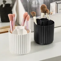 Makeup Brush Holder with Lid 360 Rotating Makeup Brush Holder Organizer for Vanity Desktop Countertop Dresser Table 2