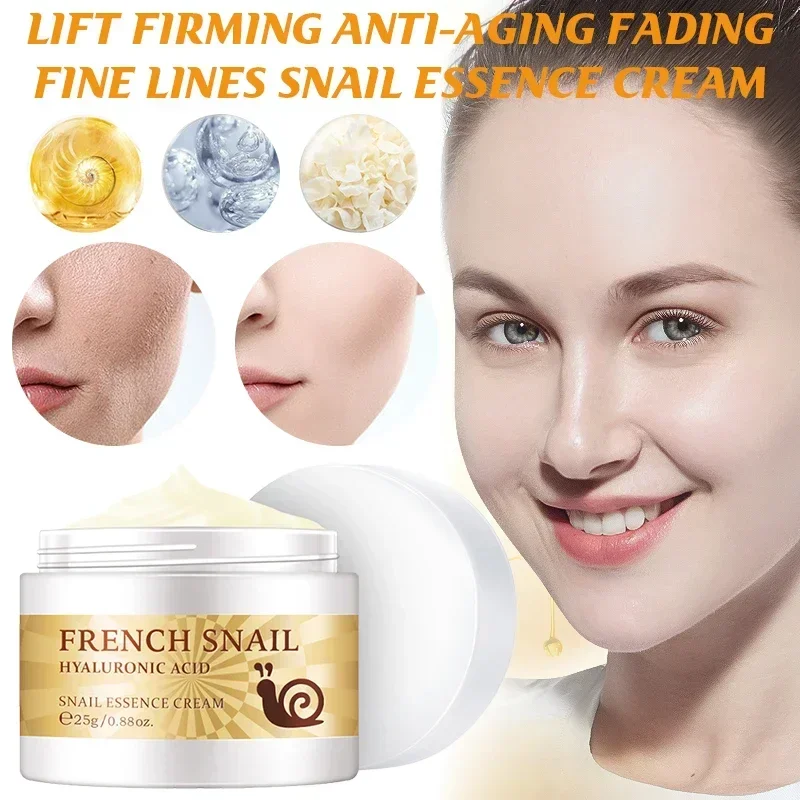 

Snail Cream Hyaluronic Acid Anti Aging Collagen Face Moisturizer Whitening Firm Lift Nourishing Serum Day Cream Skin Care Health