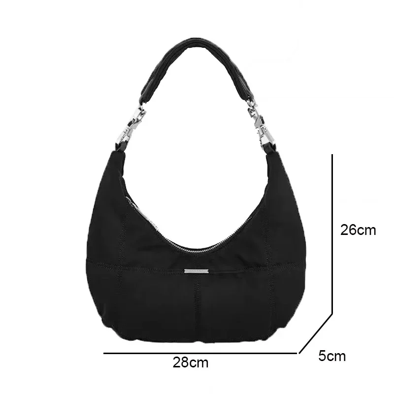 Women Retro Underarm Bag Armpit Small Shoulder Bag Soft Hobos Y2k Female Black Purse Fashion Girls Crescent Handbag 2026 New