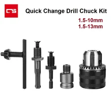 

1.5-10/13mm Keyless Drill Chuck Hex Shank/SDS/Socket Square Impact Driver Wrench Drill Bit Quick Change Adapter Tool