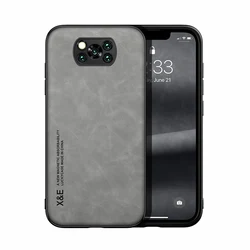 Magnetic Sheepskin Luxury Leather Phone Case Cover - POCO X4Pro(5G) (Light Gray)