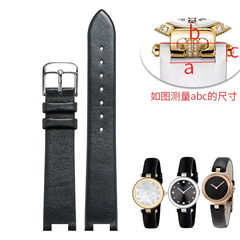 Bracelet en cuir cranté pour Gucci Watch GC Ya 141501 Ya Ya 141401 Ceinture de montre pour femme 12x4mm 14x4mm bracelet noir blanc