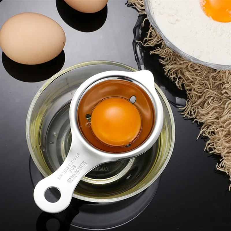 Stainless Steel Egg White Yolk Separator Tool Baking Accessories Kitchen Tool Egg Divider Baking Cooking Hand Gadget eggshell separator egg separator