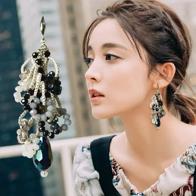 

Bohemian Style Earrings Ethnic Handmade Tassel Earrings for Women Hollow Beaded Pendant Earrings Jewelry Gift