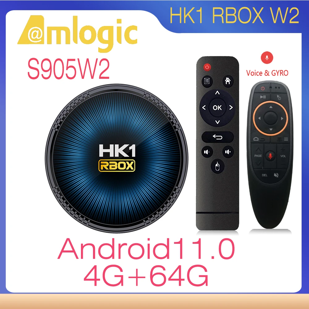 HK1 RBOX W2 Android 11 Smart TV Box Amlogic S905W2 Quad Core 2G 4GB