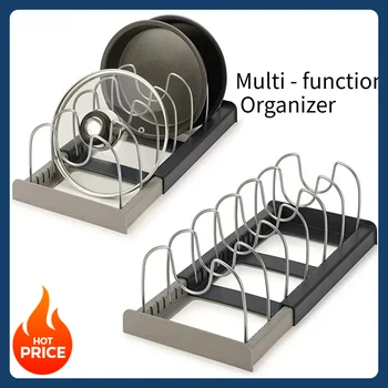 The lid rack is suitable for cabinet drawers, sink racks, and pot supports. The lid rack is used for pot lid storage.