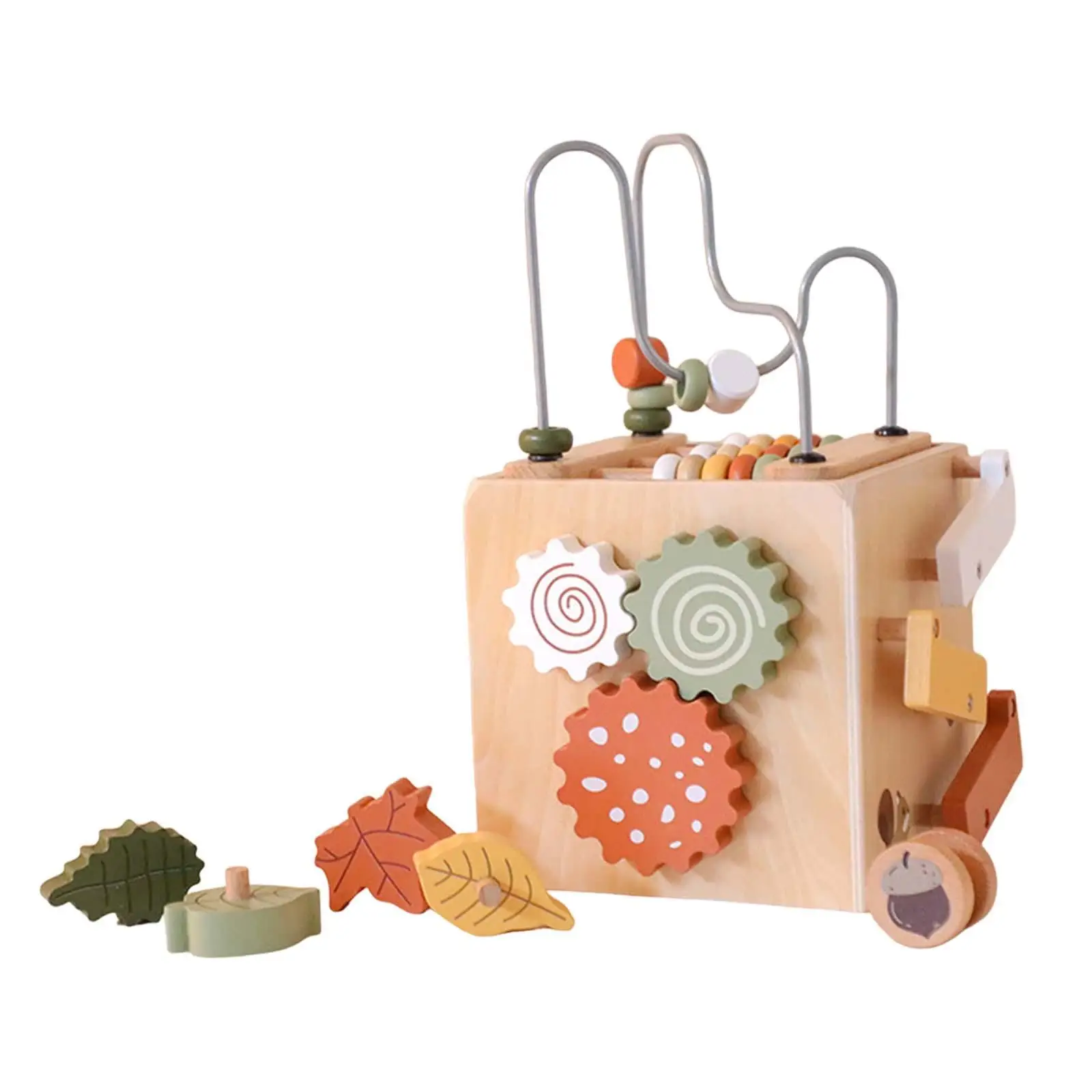 

Wooden Activity Cube Sorting Montessori Toys for Kids Children Toddlers Baby