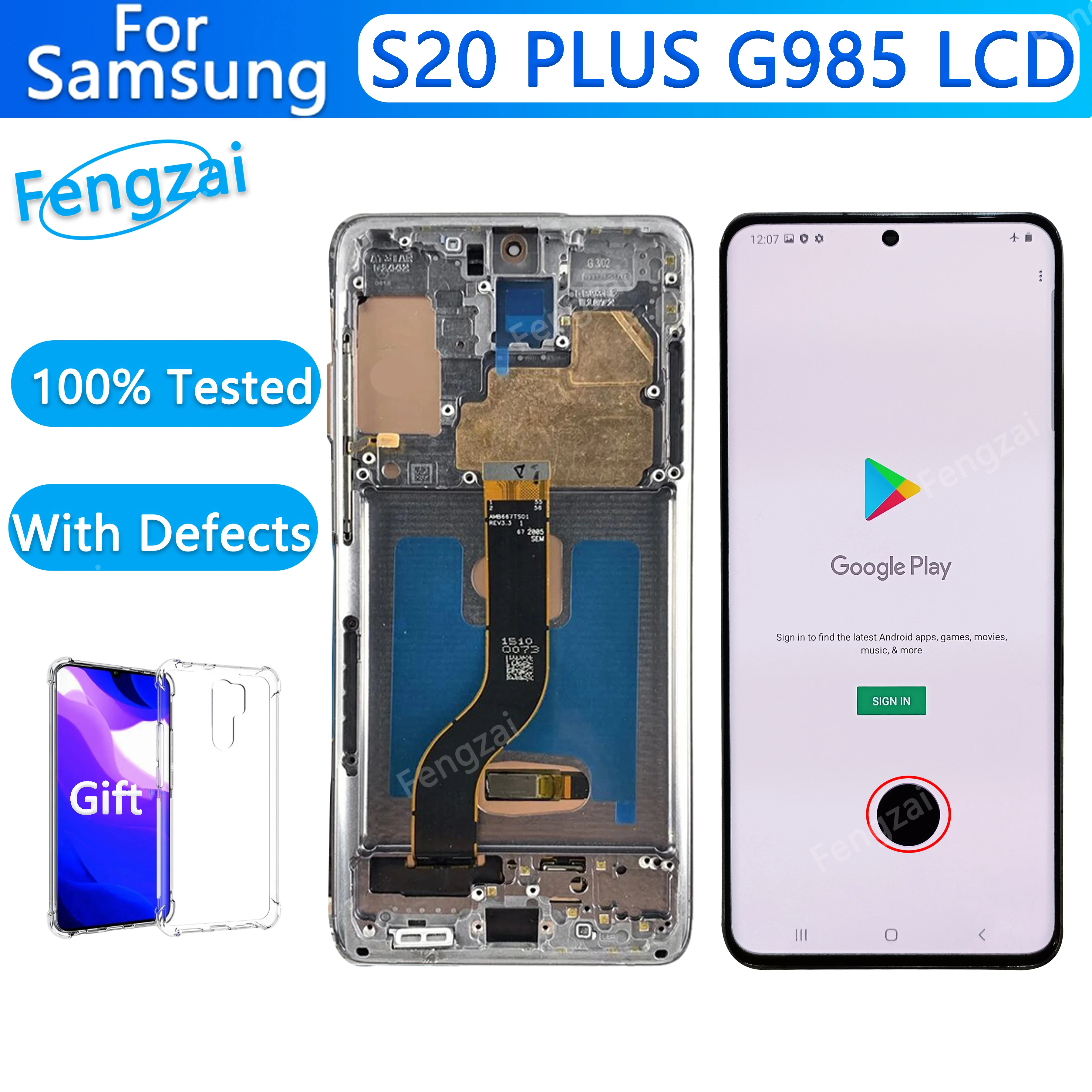 

High Quality For Samsung Galaxy S20 Plus 5G AMOLED LCD Touch Display G985F G985U G985D G985S，For S20plus Screen With frame