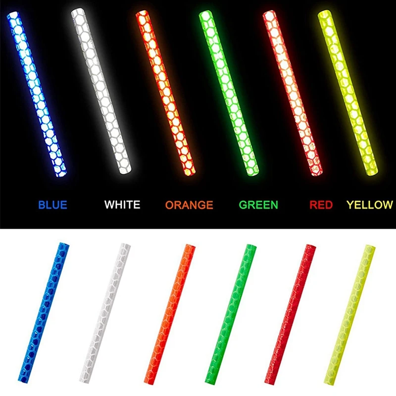 Bicycle Warning Strip Car Motorcycle Scooter Wheel Reflective Sticker Tire Rim Color Card Strip Night Vision MTB Lighting Tapes