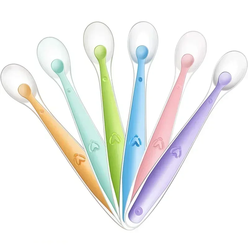 1PC Silicone Spoons for Baby Infant Feeder Spoons Silicone Feeding Spoon Silicone Cutlery Set Baby Cutlery for Children Kids Soft Safety Feeding BPA Free Baby Utensils Flatware