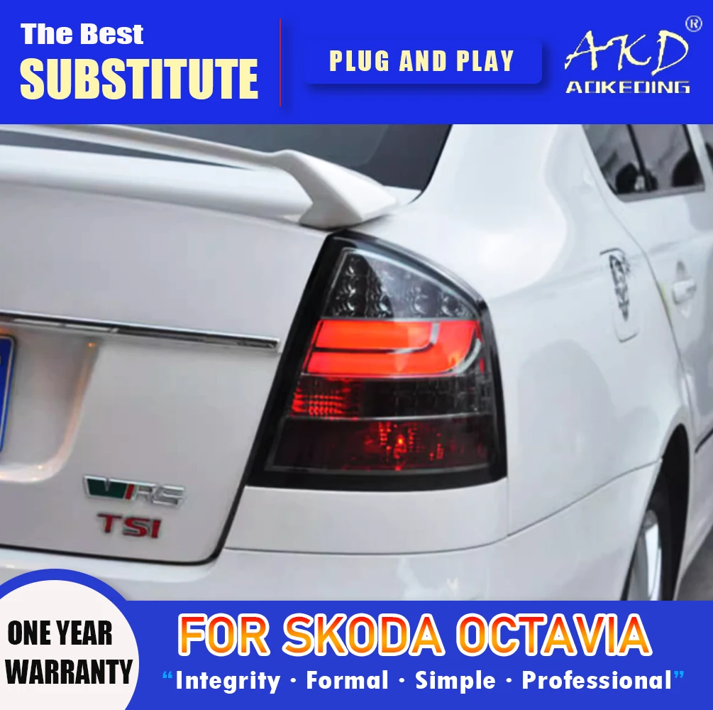 

Задняя фара AKD для Skoda Octavia светодиодный Tail светильник 2007-2013 Octavia, задний противотуманный сигнал поворота, автомобильные аксессуары