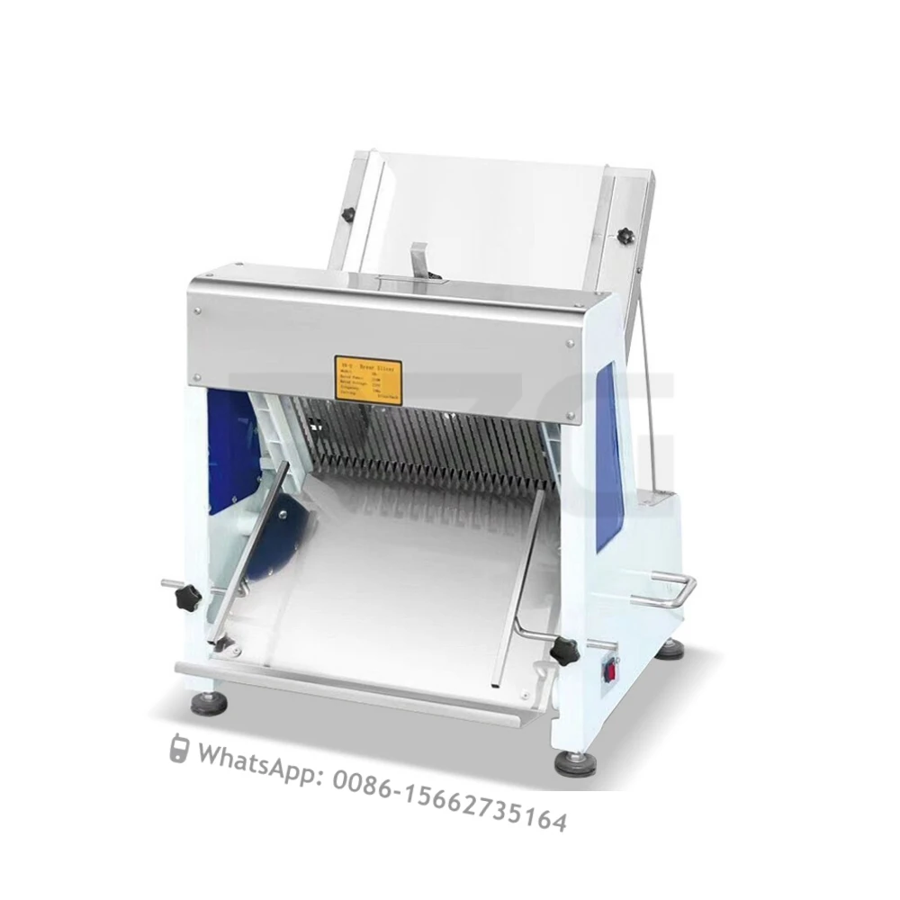 Commercial Mechanical Bakery Bread Shop Cutting Cutter Toast Slicing Machine, Automatic Adjustable Electric Bread Slicer Machine