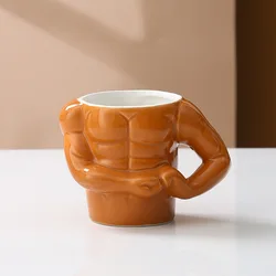 Enhanced Ceramic Coffee Mug - Humorous Office & Home Gift Cup - 350ML (Muscular Man Cup)