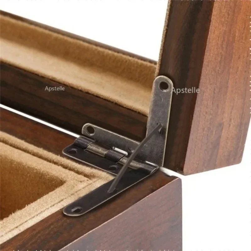 Wooden Box Hinge 10pcs 30X33mm 90 Degree Angle Wooden Box Supports Hinge For Small Wooden Jewelry Wine Case Watch Box Lid