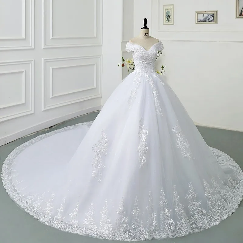 Maria Novia Off The Shoulder Princess Sweetheart Wedding Dress For Women Glitter Sleeveless 2025 Vintage Bride Bridal Customized 4