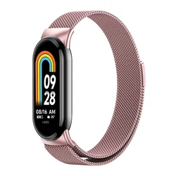 Elegant Milanese Loop Strap for Smart Band 8 - Premium Sport Wristband Replacement Bracelet (Rose pink 03)