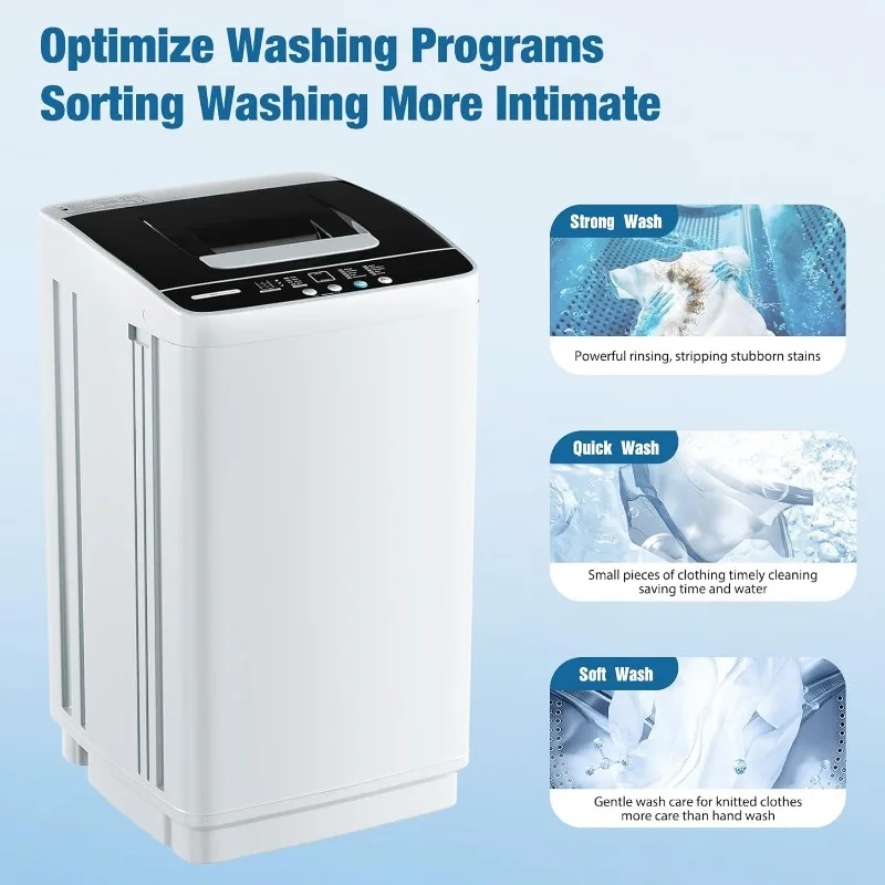 OUTGAVA Full Automatic Washing Machine,0.95 Cu.ft Compact Laundary Washer,10 Programs 3 Water Levels with LED Display&Child Lock