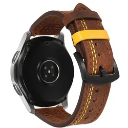 Premium Leather Watch Band, 20mm/22mm - Classic and Pro Styles for 22mm watchband (Coffee yellow 9)