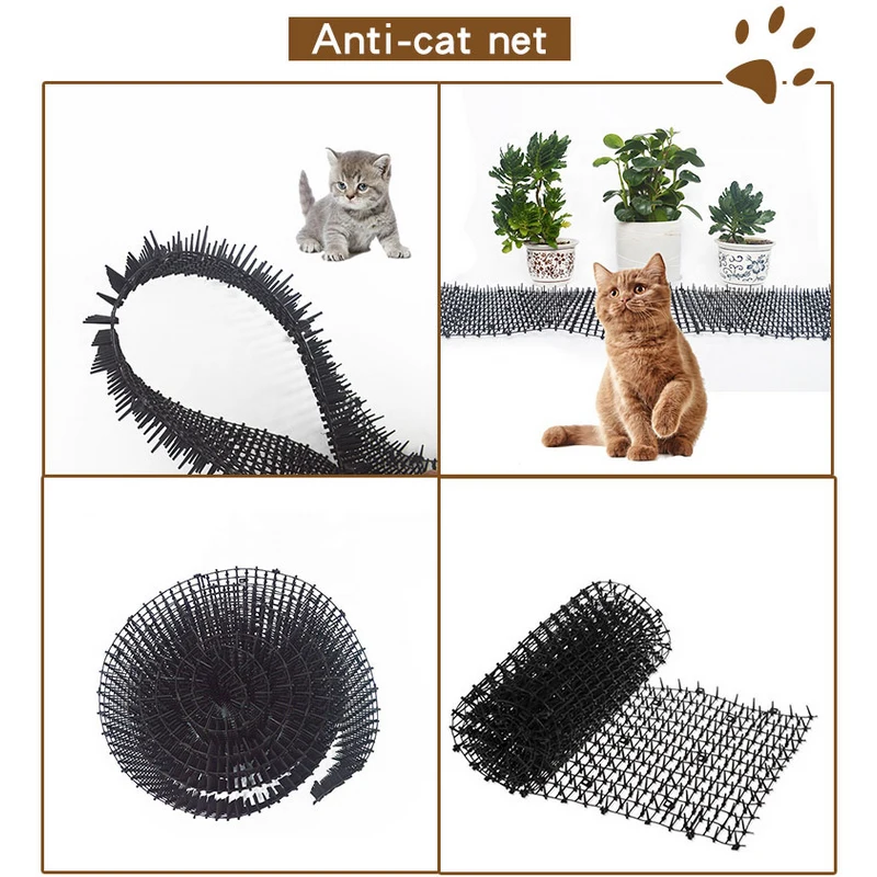 Garden Cat Scat Mats Anti Dogs Repellent Mat Prickle Strips Net Spike Keep Cat Dog Away Digging Climbing Fence Pets Supply