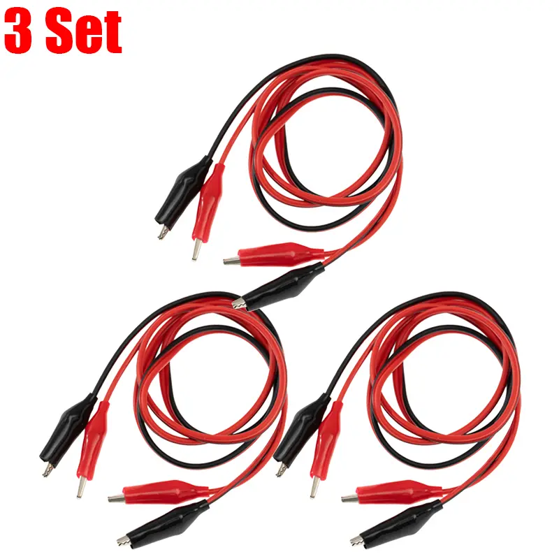 1-20Set Red Black Alligator Clips DIY Test Leads Double-ended Crocodile Test Clips for Multimeter Measure Tool Lead Connector image 7