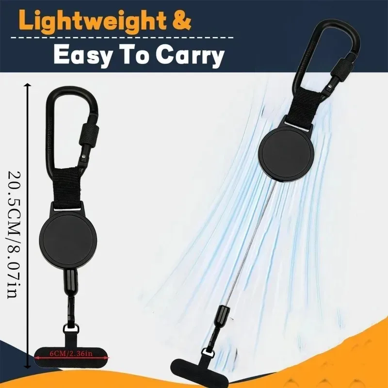 Retractable Anti-Theft Smartphone Lanyard with Carabiner
