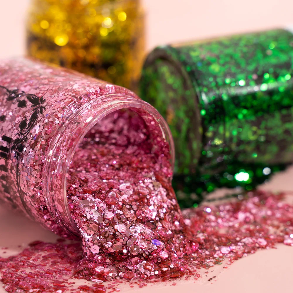 100ml Sequins Glitter Eyeshadow Gel Makeup Highlighter Long Lasting Shimmer Face Body Hair Multi-Purpose Make Up Stage Cosmetic 5