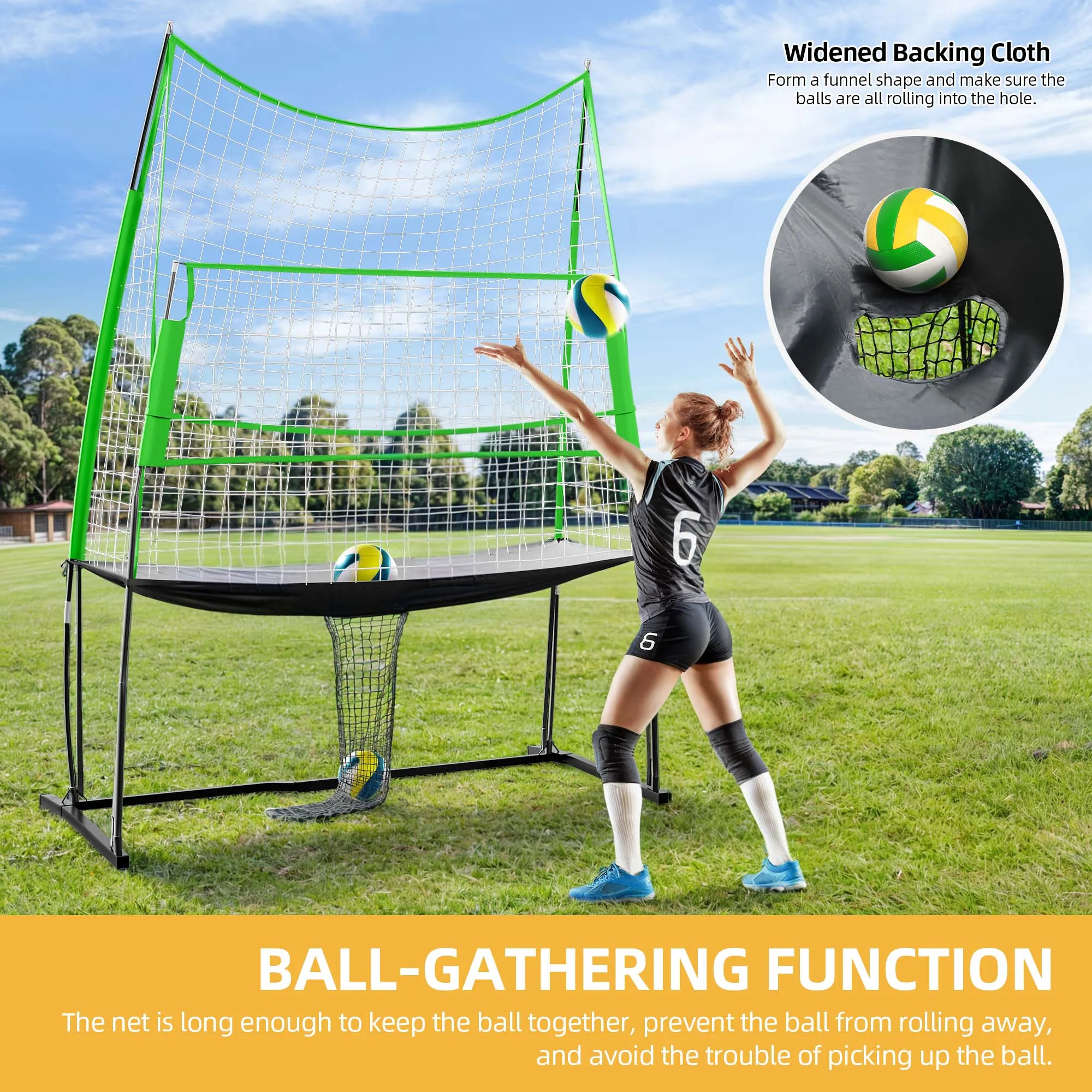 Adjustable Height Volleyball Practice Net Hitting Net for Backyard Training Tool