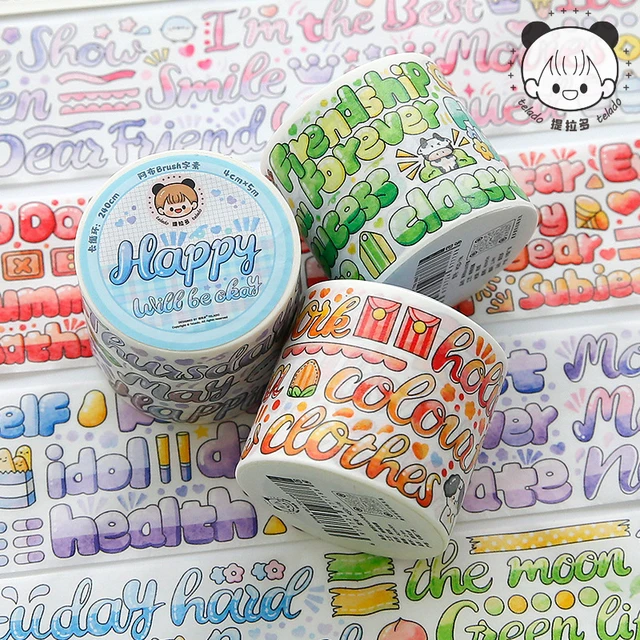 1 Set Hand Account Tape Cartoon Self Adhesive Washi DIY Sticker Paper Tape  for Home Beige Washi 