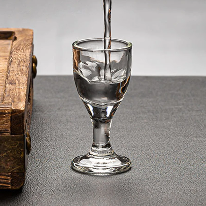 Goblet Shot Glass Set 6pcs Small Wine Cups Liquor Drinking Glasses