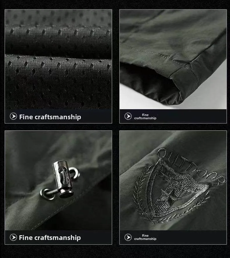 EiAO Mens Waterproof Windproof Work Jacket Classic Outdoor Sport Coat Hiking Camping Trekking Detachable Hood​ heated jacket