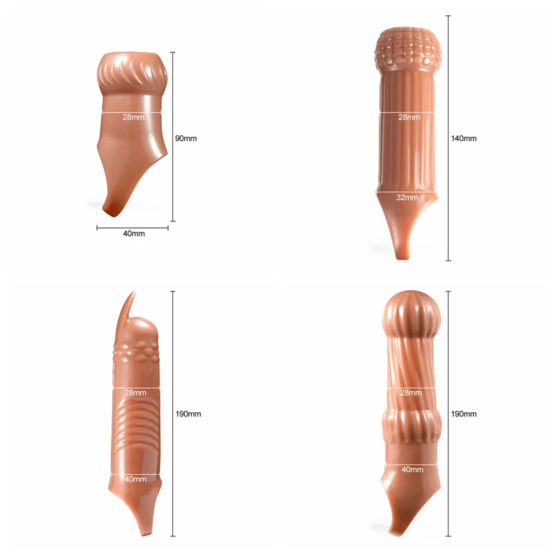 Reusable Enlargement Sleeve Rings Extender Silicone Condom Sex Toy For Men Enlarger Attachment_voghion.com