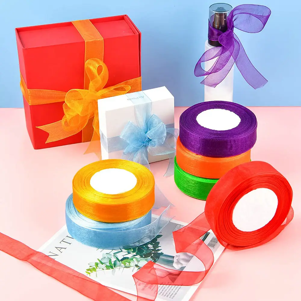 Cinta De Organza Con Borde De Satén Y Adornos Dorados Y Plateados Para Accorios De Moda, Empaquetado De Regalos, Lazos Y Flor - China Cinta De Embalaje Y Cinta De Opcion De